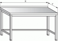 Stůl pracovní s trnoží 600x600x900mm  nerez gastro