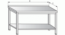 Stůl pracovní s policí 1900x600x900mm gastro