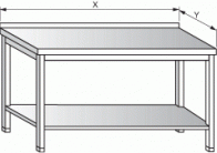 Stůl pracovní s policí 1500x700x900mm gastro