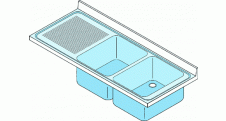 Dvoudřez lisovaný s odkládací plochou vlevo 1800x600mm nerez gastro