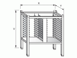 Podstavec otevřený pod konvektomat se zásuvy 800x600x700mm nerez gastro