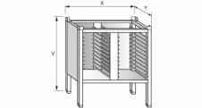 Podstavec uzavřený pod konvektomat se zásuvy 800x600x700mm nerez gastro