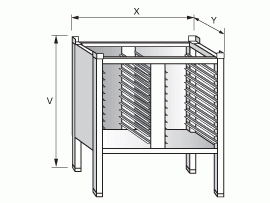 Podstavec uzavřený pod konvektomat se zásuvy 800x600x700mm nerez gastro