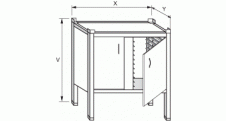 Podstavec uzavřený s dvířky pod konvektomat se zásuvy 800x600x700mm nerez gastro