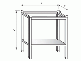 Podstavec  pod myčku s policí 600x600x700mm nerez gastro