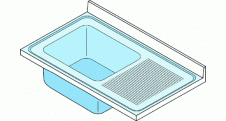 Dřez lisovaný s odkládací plochou vpravo 1200x600mm nerez gastro