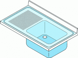 Dřez lisovaný s odkládací plochou vlevo 1200x600mm nerez gastro