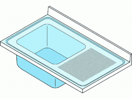 Dřez lisovaný s odkládací plochou vpravo 1300x600mm nerez gastro