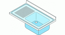 Dřez lisovaný s odkládací plochou vlevo 1500x600mm nerez gastro