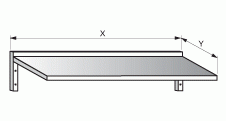 Police závěsná jednopatrová 800x300mm nerez gastro
