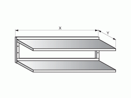 Police závěsná dvoupatrová 1000x300x300mm nerez gastro