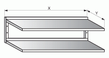 Police závěsná dvoupatrová 2000x300x300mm nerez gastro