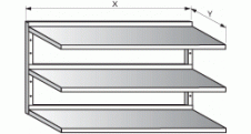 Police závěsná třípatrová 800x300x600mm nerez gastro
