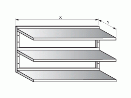 Police závěsná třípatrová 900x300x600mm nerez gastro