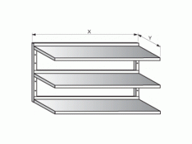 Police závěsná třípatrová 500x300x600mm nerez gastro