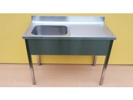 Dřez mycí s odkládací plochou vpravo 1200x600x900mm nerezový nábytek gastro