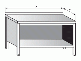 Stůl pracovní s policí uzavřený 800x600x900 mm gastro nerez nábytek