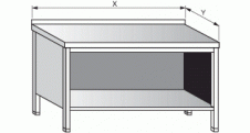 Stůl pracovní s policí uzavřený 1400x600x900 mm gastro nerez nábytek