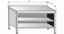 Stůl pracovní se dvěma policemi uzavřený 700x600x900mm gastro nerez nábytek