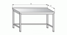 Stůl pracovní s trnoží  2100x600x900mm nerez gastro