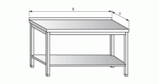 Stůl pracovní s policí 2200x700x900mm gastro