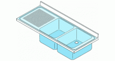 Dvoudřez lisovaný s odkládací plochou vlevo 1600x600mm nerez gastro