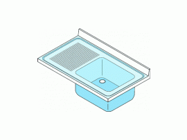 Dřez lisovaný s odkládací plochou vlevo 1000x700mm nerez gastro