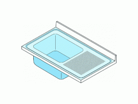 Dřez lisovaný s odkládací plochou vpravo 1300x700mm nerez gastro