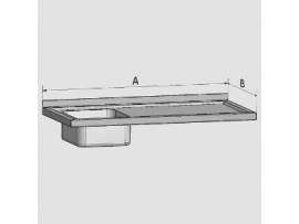 Dřez lisovaný s odkládací plochou vpravo 1200x600mm nerez gastro