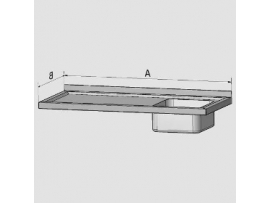 Dřez lisovaný s odkládací plochou vlevo 1300x600mm nerez gastro