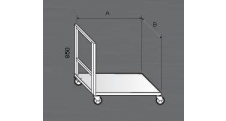 Plošinový vozík s nosností 200kg, rozměr 1000x600x900mm nerez gastro
