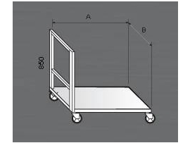 Plošinový vozík s nosností 200kg, rozměr 1000x600x900mm nerez gastro